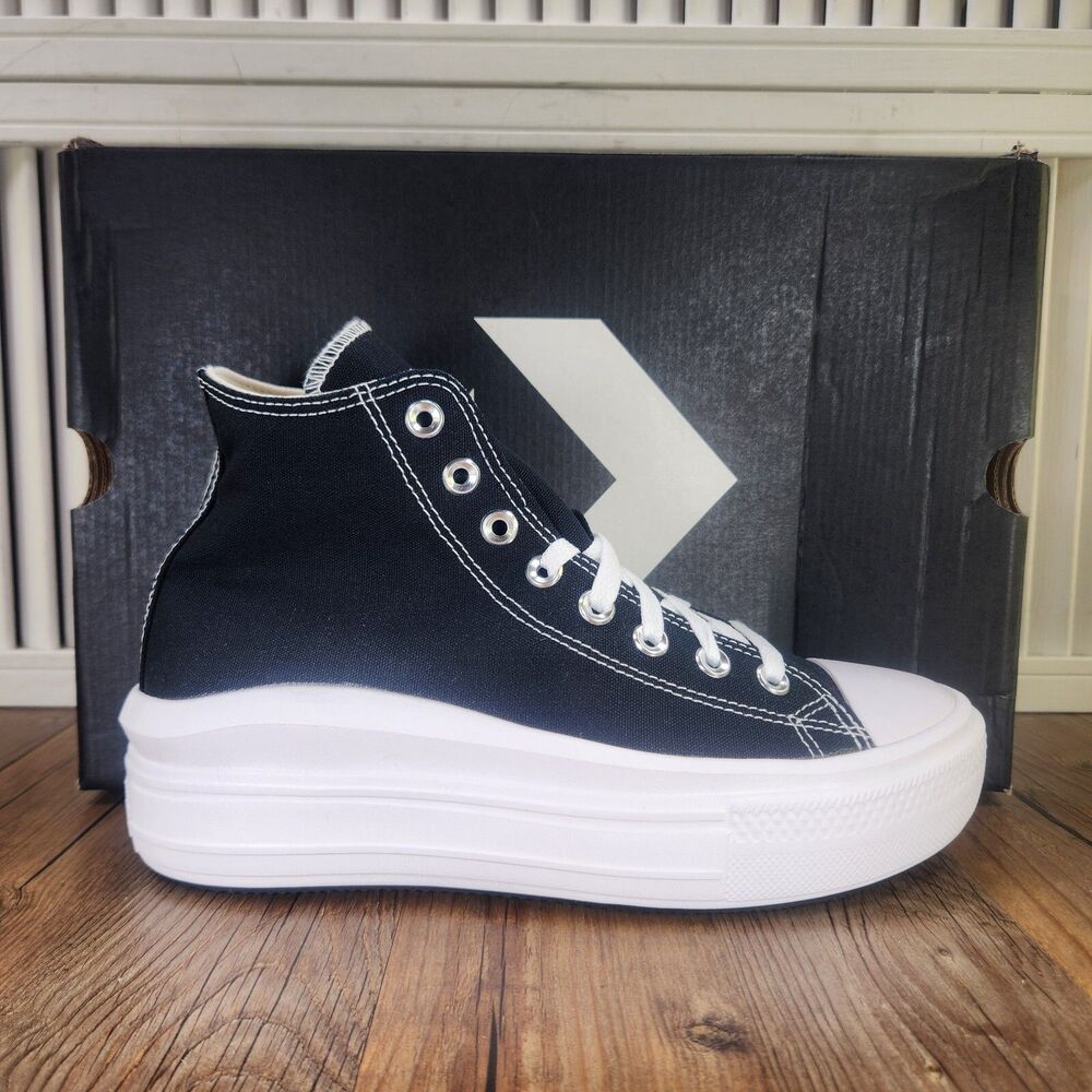Converse CTAS Move Hi Womens Sz 9 Black Canvas Platform Sneakers Shoes 568497C